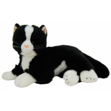 Black & White Laying Plush Cat